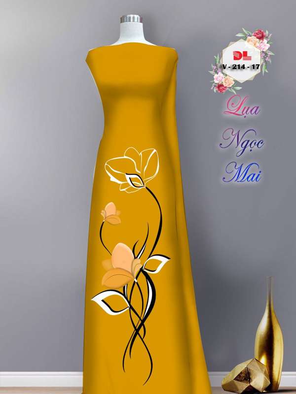 Vải Áo Dài Hoa In 3D AD DLV214 49